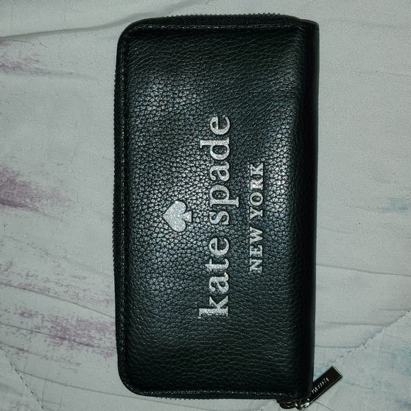 kate spade Handbags - - Kate Spade glitter embossed zippy wallet